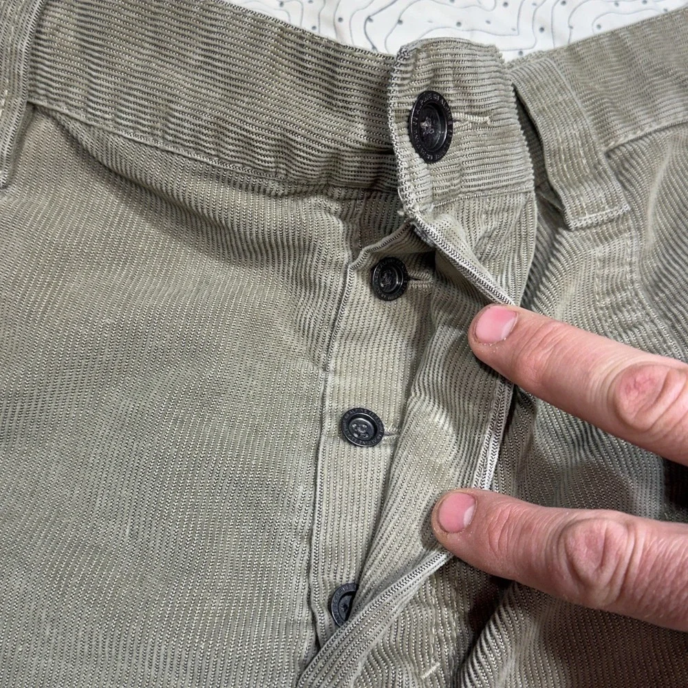 VTG The North Face Corduroy Button Fly Beige Pants Sz 38 Style# AABT Outdoor